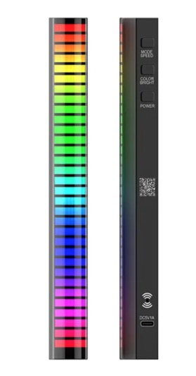 Bara RGB LED Lumini De Ritm EDAR Cu Activare Sonora Negru